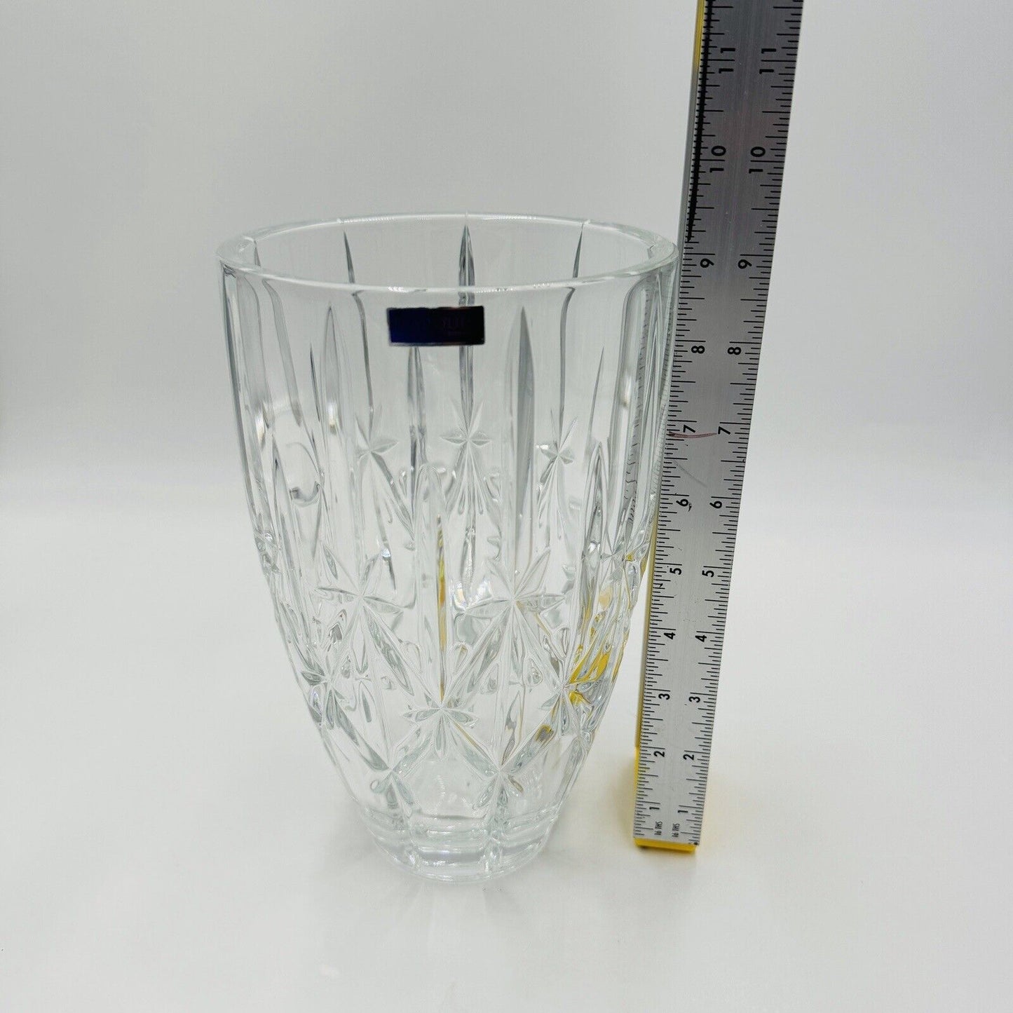 Large Marquis By Waterford Crystal Sparkle Vase 9" Germany Original Sticker