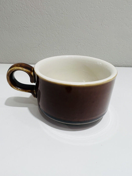 Hall Mug Pottery Brown Handle Soup Bowl Drinkware Vintage