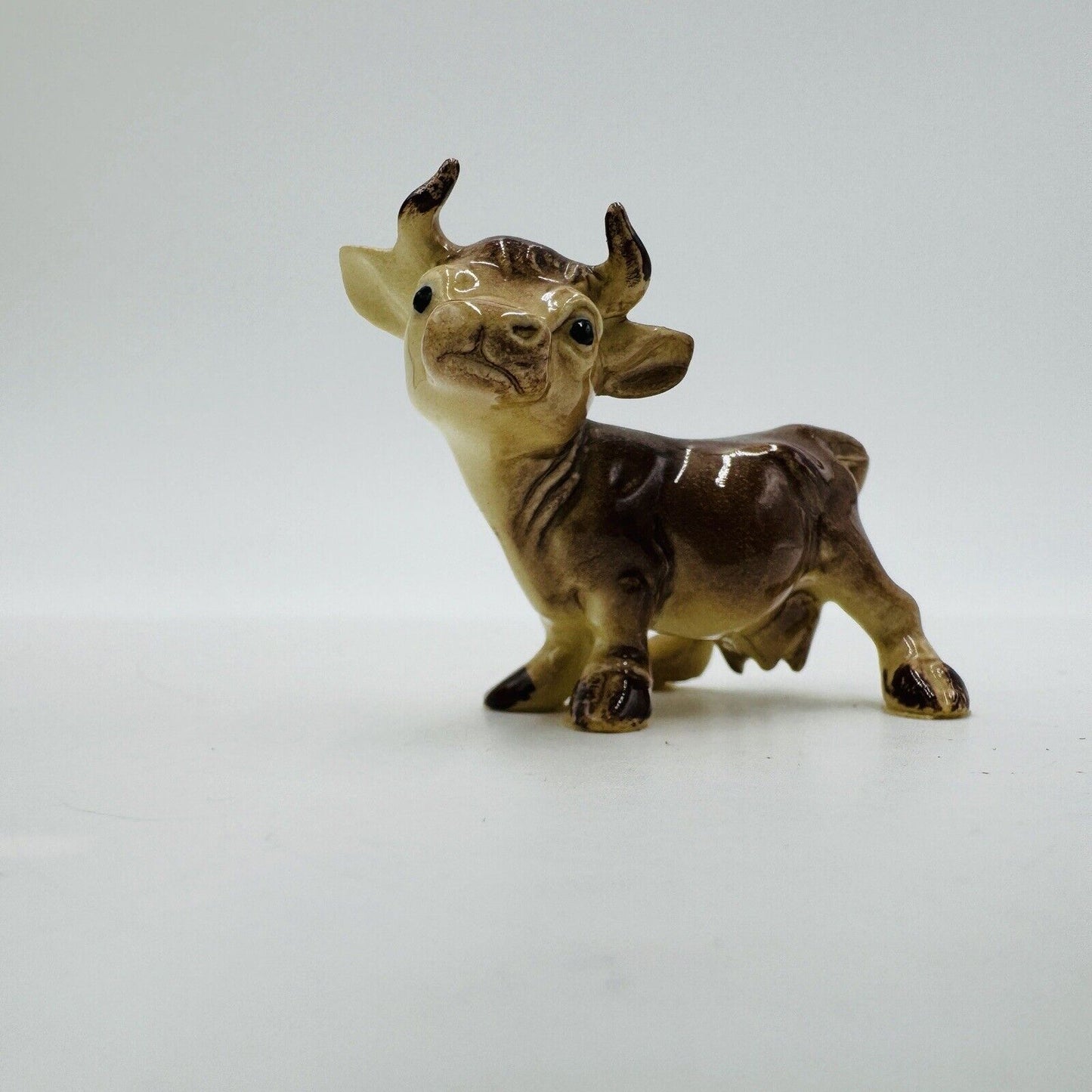 Retired Hagen Renaker Comical Jersey Cow Ceramic Painted Figurine