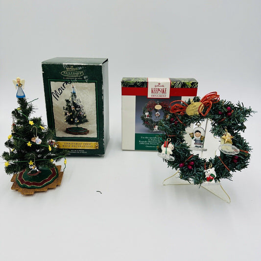 Hallmark Christmas Tree Wreath Frosty And Friends Set Keepsake Miniature