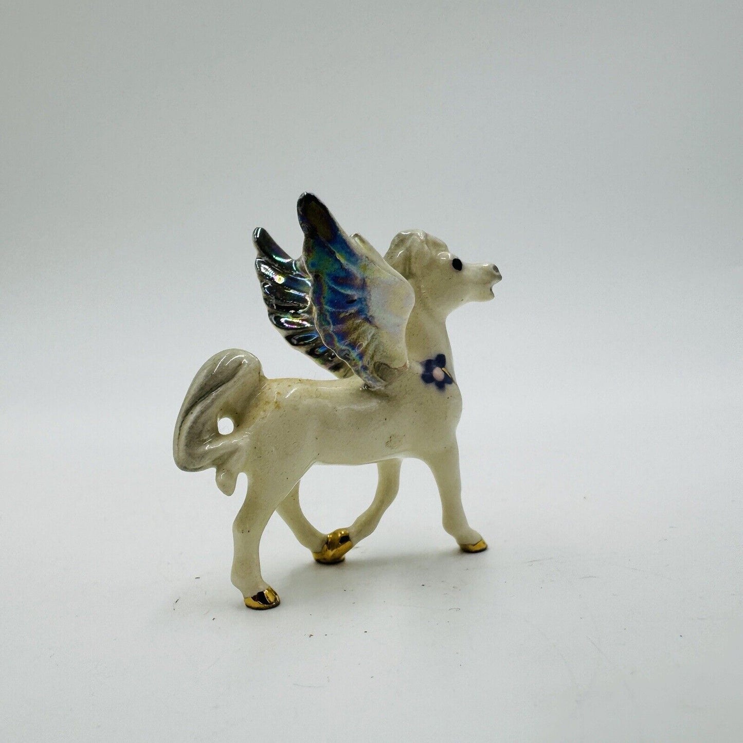 Hagen Renaker Walking Pegasus Iridescent Wings Painted Ceramic Horse Figurine