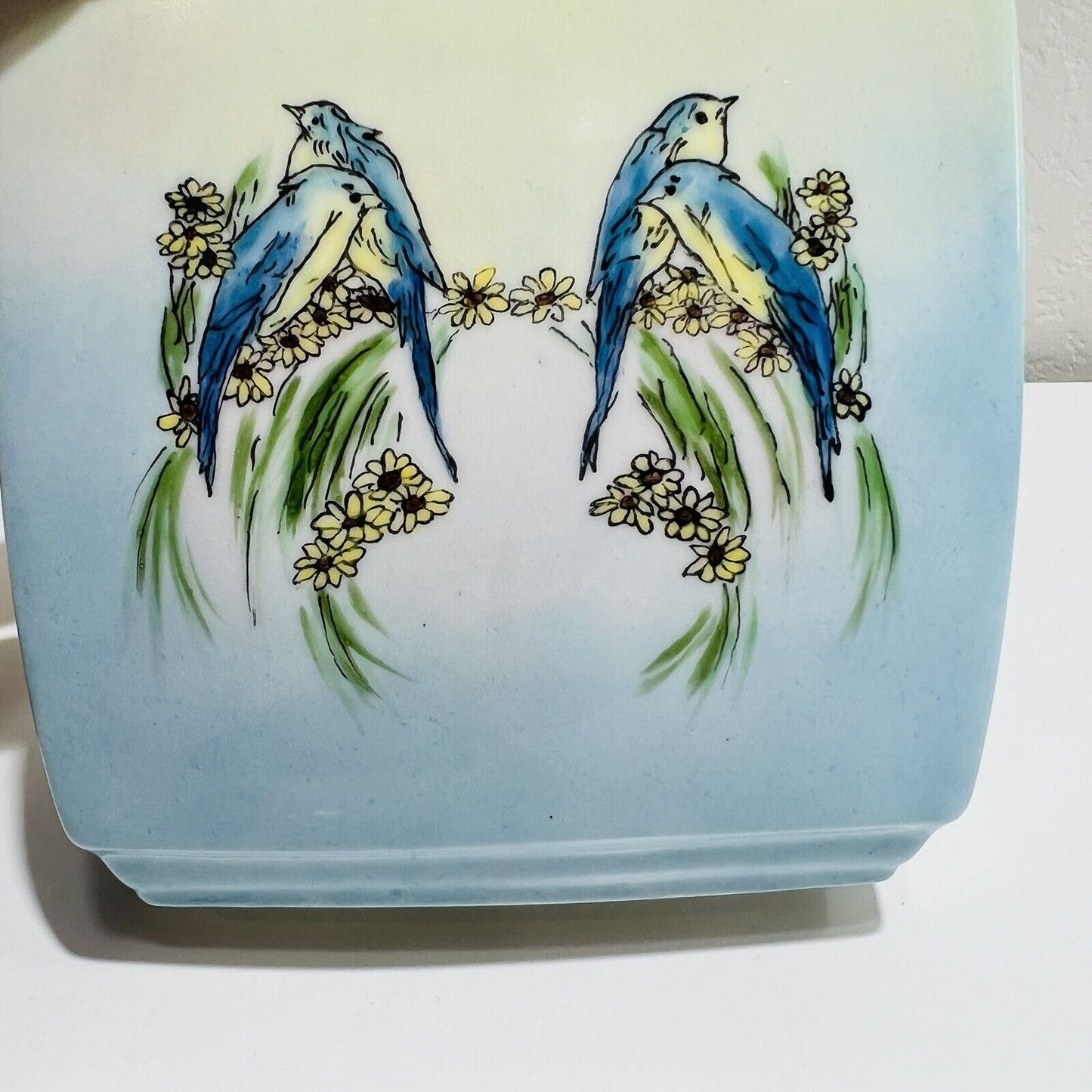 Bavaria Shonwald Vase Bud Blue Bird Design 1127 Porcelain Vintage P.S.A.A.