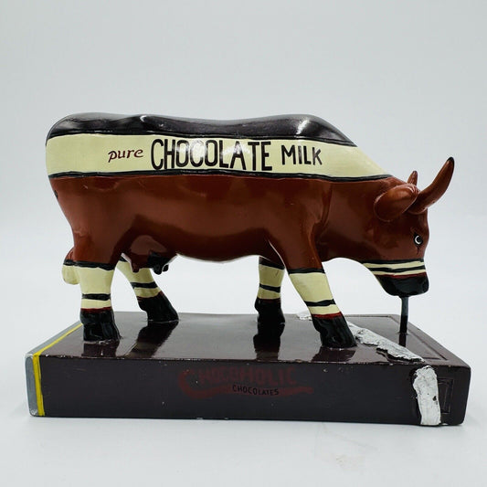 Cow Parade CHOCOHOLIC Chocolate Milk Cow Resin Painted Figurine Retired