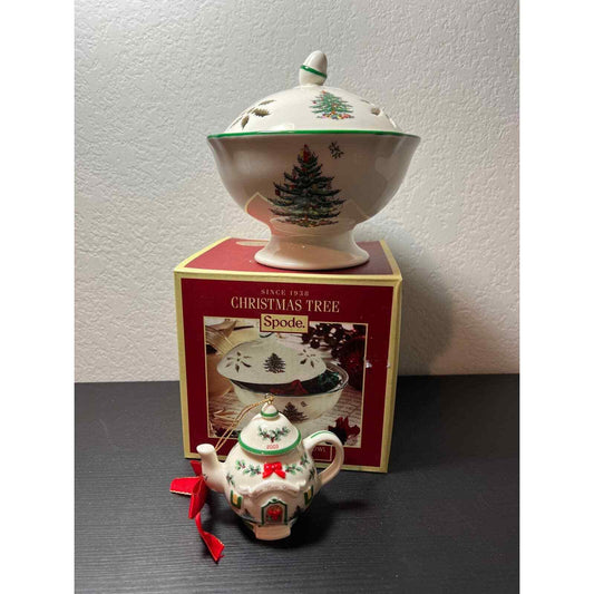 Spode Teapot Ornament Potpourri Bowl Christmas Tree Extra Holiday Decor