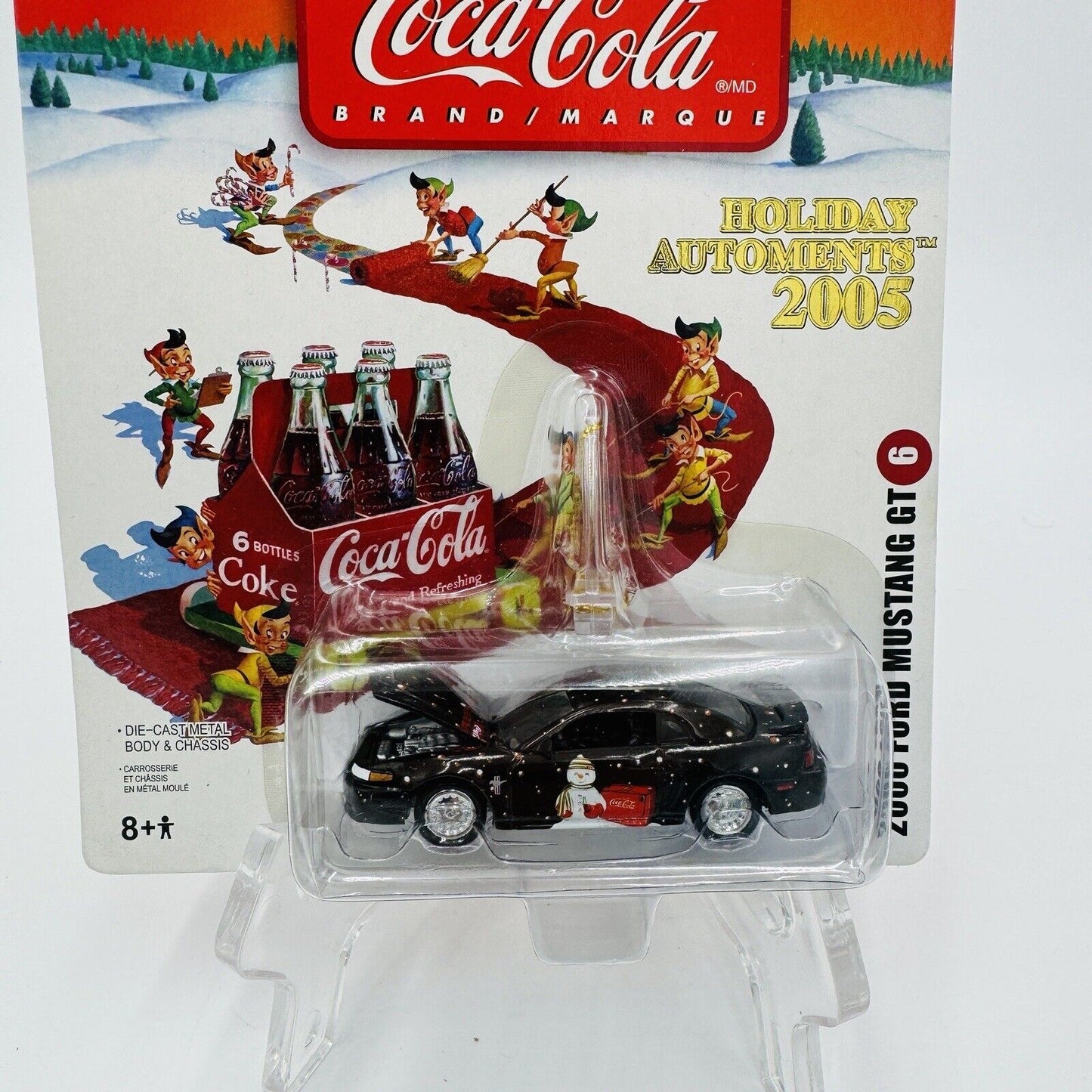 2005 Johnny Lightning Coca Cola Holiday Ornaments #6 2000 Ford Mustang GT
