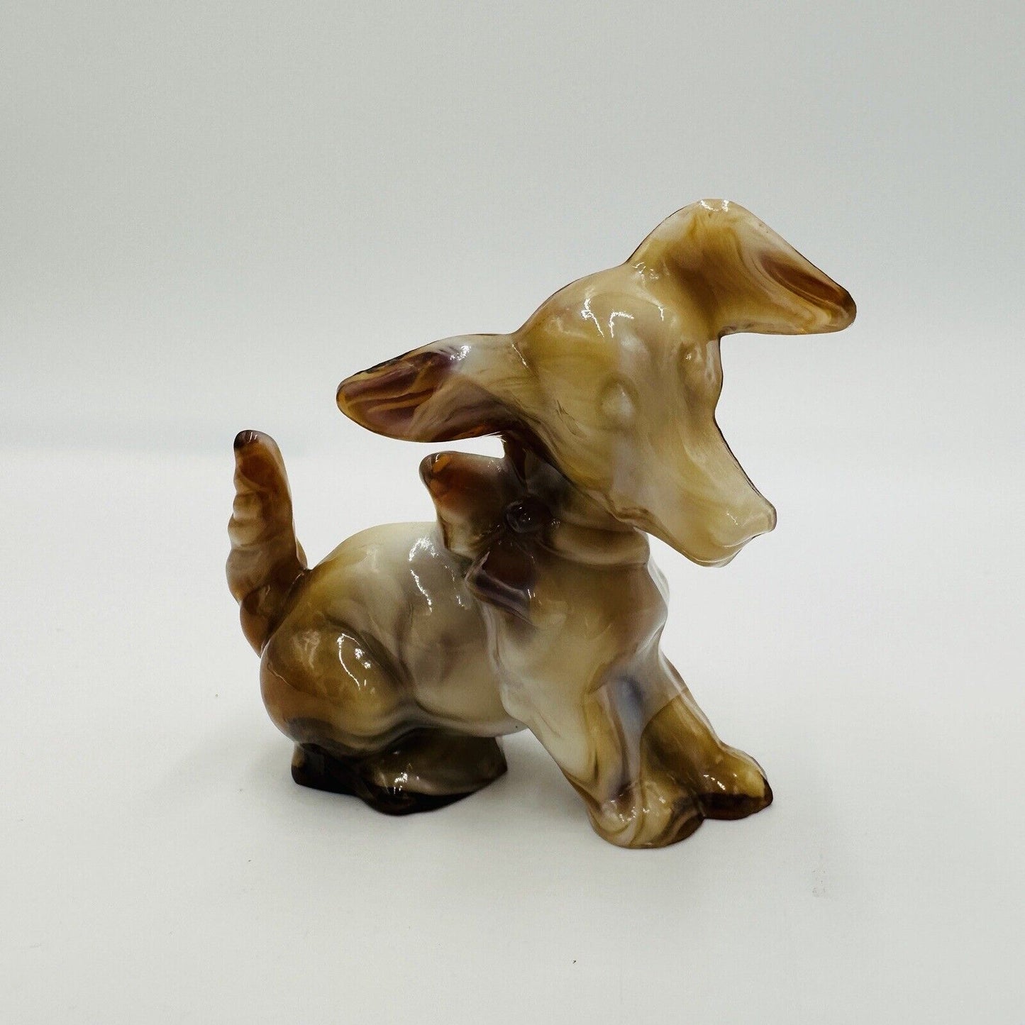 Dog Figurine Caramel Slag End O’day Glass Collection Vintage Imperial Art Glass