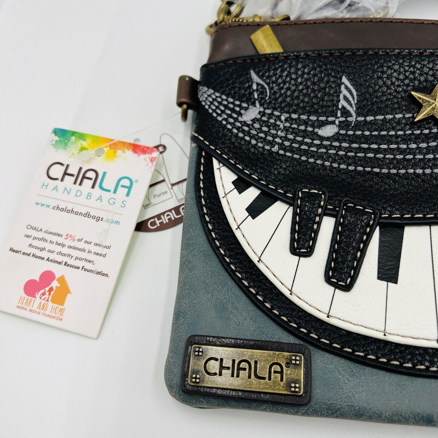 Chala Women's Piano Crossbody Bag Clutch Purse Crossbody Indigo Blue Design