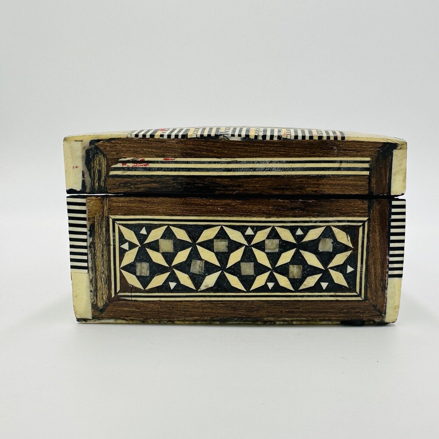 Mosaic Jewelry Box Marquetry Moorish Vintage Handmade Detailed Art Patterns