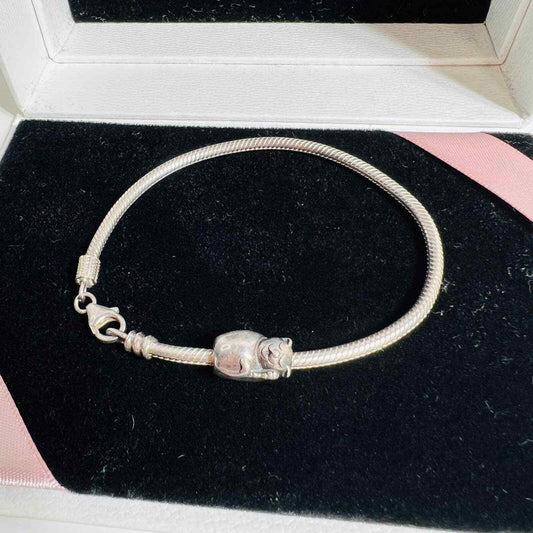 Chamillia Women's Jewelry Bracelet Sterling Silver Sleeping Cat Charm Metal 925