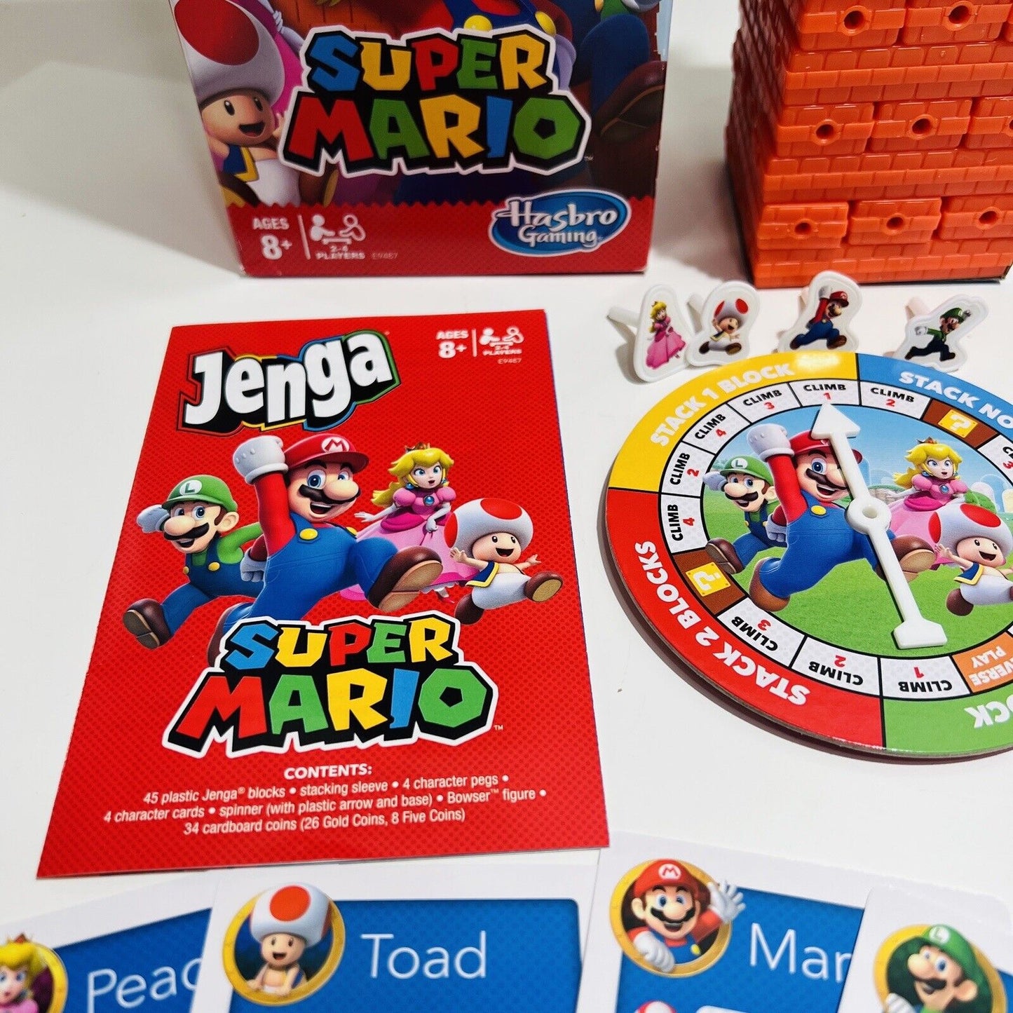 Hasbro Jenga Nintendo Super Mario Edition Game Block Stacking Tower Dexterity