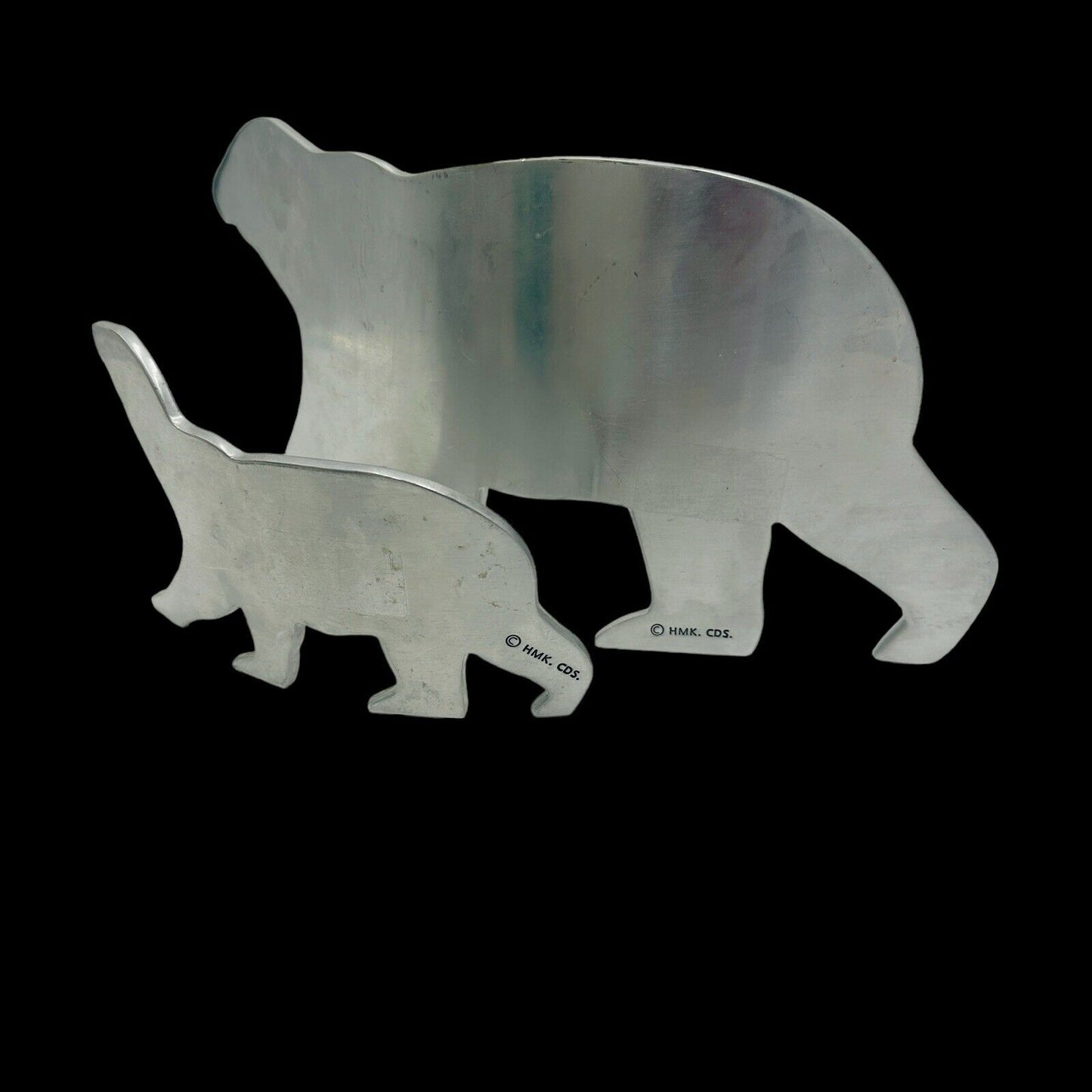 Vintage Hallmark Cards Aluminum Polar Bear and Cub Accents Home Decor