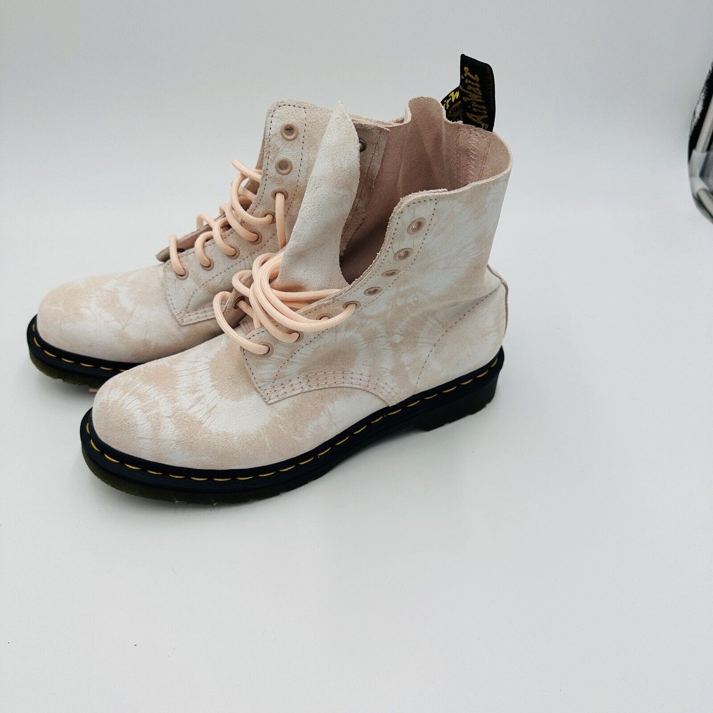 Dr Martens Women's Size 10 Tie Dye Boots Leather Pink White Shoes