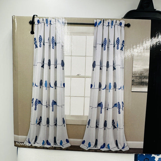 Half Moon Curtain Panels Rowley Birds Room Darkening Window Pair 52in x 84in