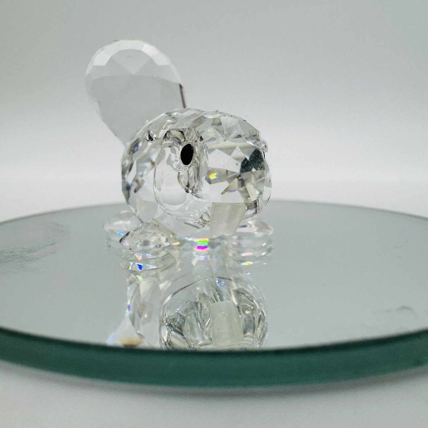 Swarovski Silver Crystal Figurine Baby Beaver  Austria Tail Up
