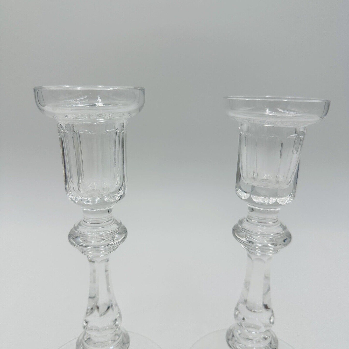 Waterford Crystal Candle Sticks Ireland Cut Glass Vintage Gothic Marking