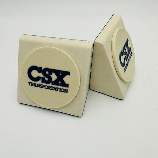 Modern CSX Railroad Bookends Marble Art Vermont Branded Decor Transportation