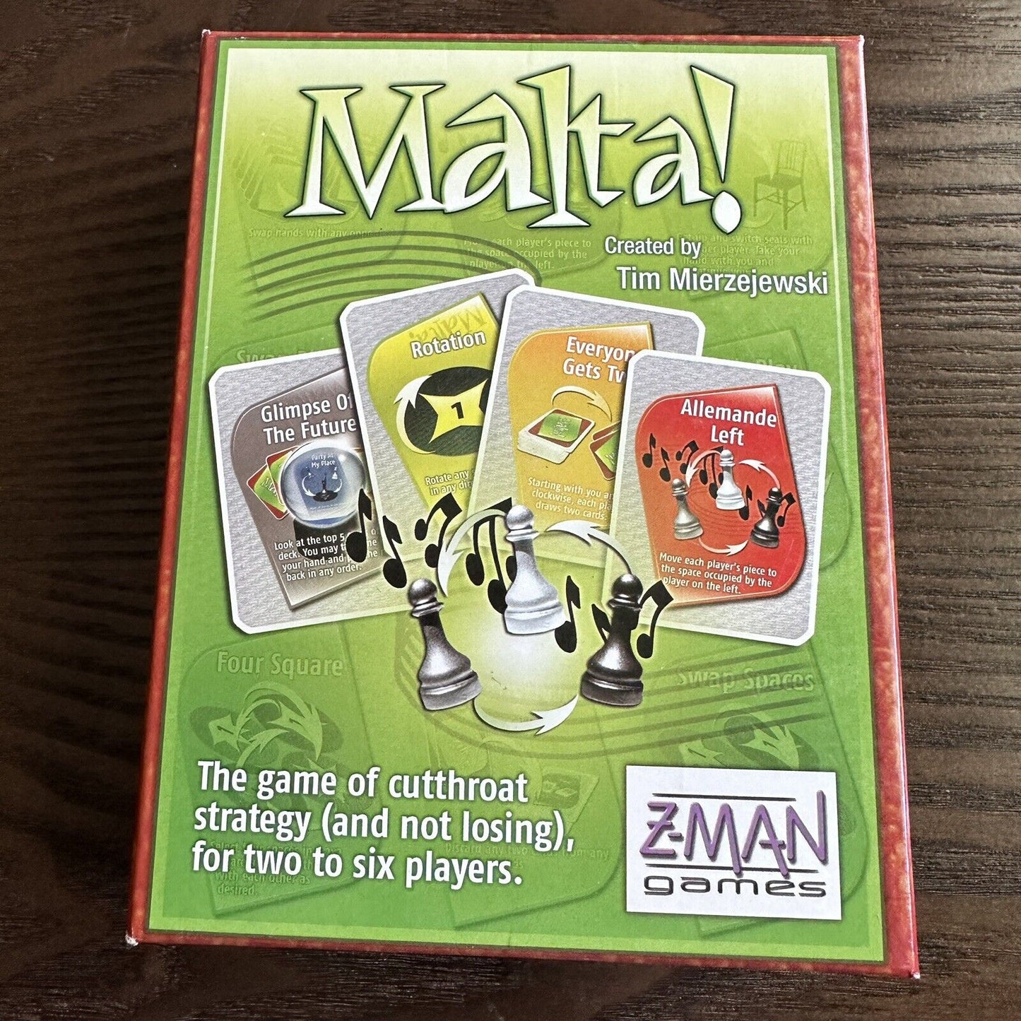 Z-Man Malta! Card Game Cutthroat Strategy Fun Reactions Fast 2-6 Players