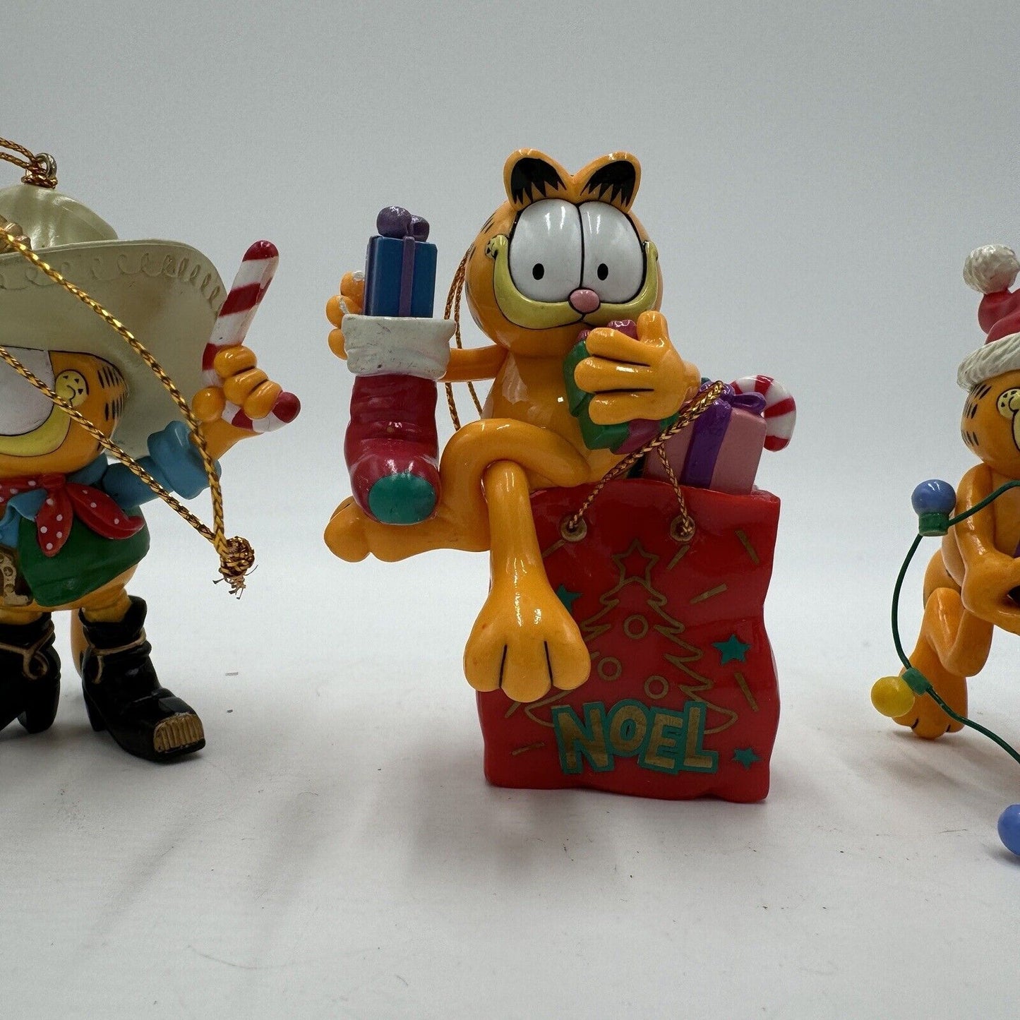 Vintage paws Garfield Christmas Ornaments Figurines 1996 3 Pieces