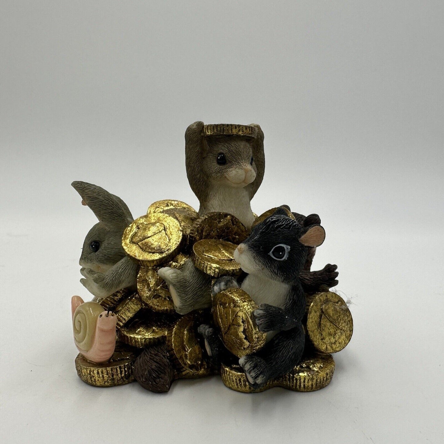 Fitz and Floyd Figurine Charming Tails Rich In Friendship Retired Money Mice