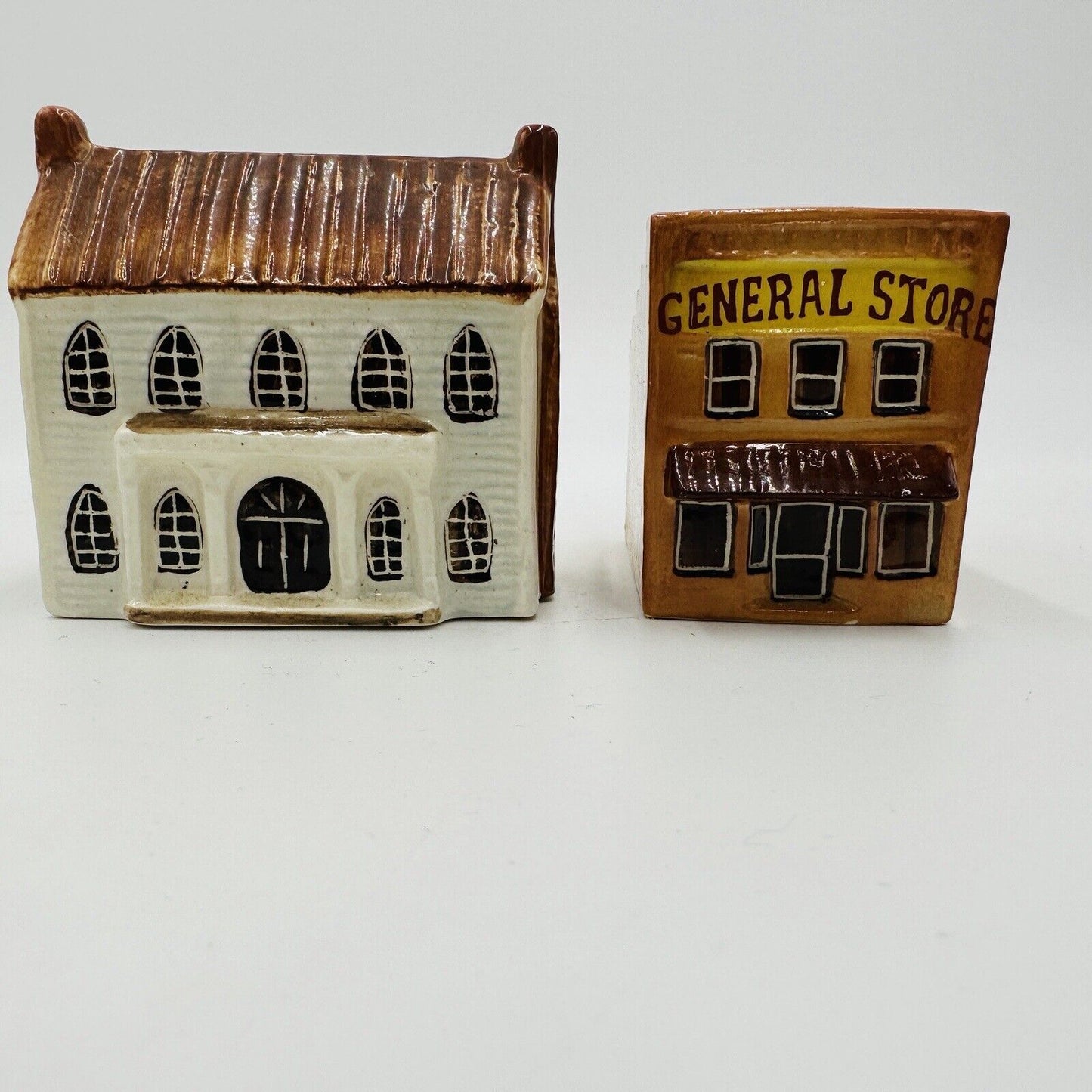 Suffolk Cottages Lot Buildings 3 Around The Corner Porcelain England Mini Houses
