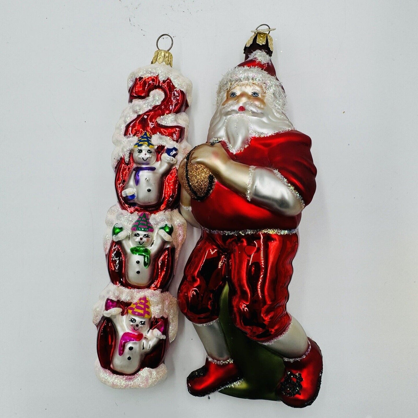 Rare Old World Art Glass Christmas Ornaments American Football Santa
