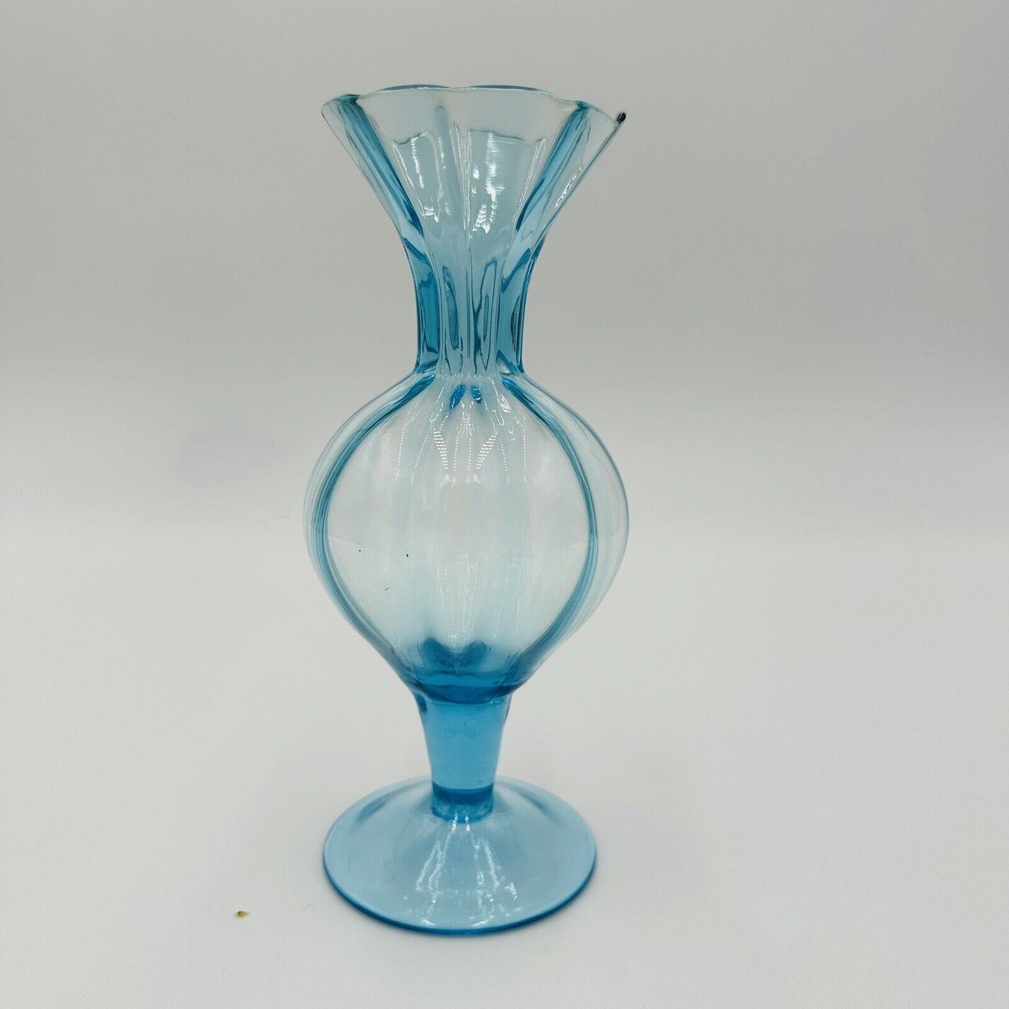 Napoleone Martinuzzi Bud Vase in the Manner of Blown Glass Blue Aqua Decor