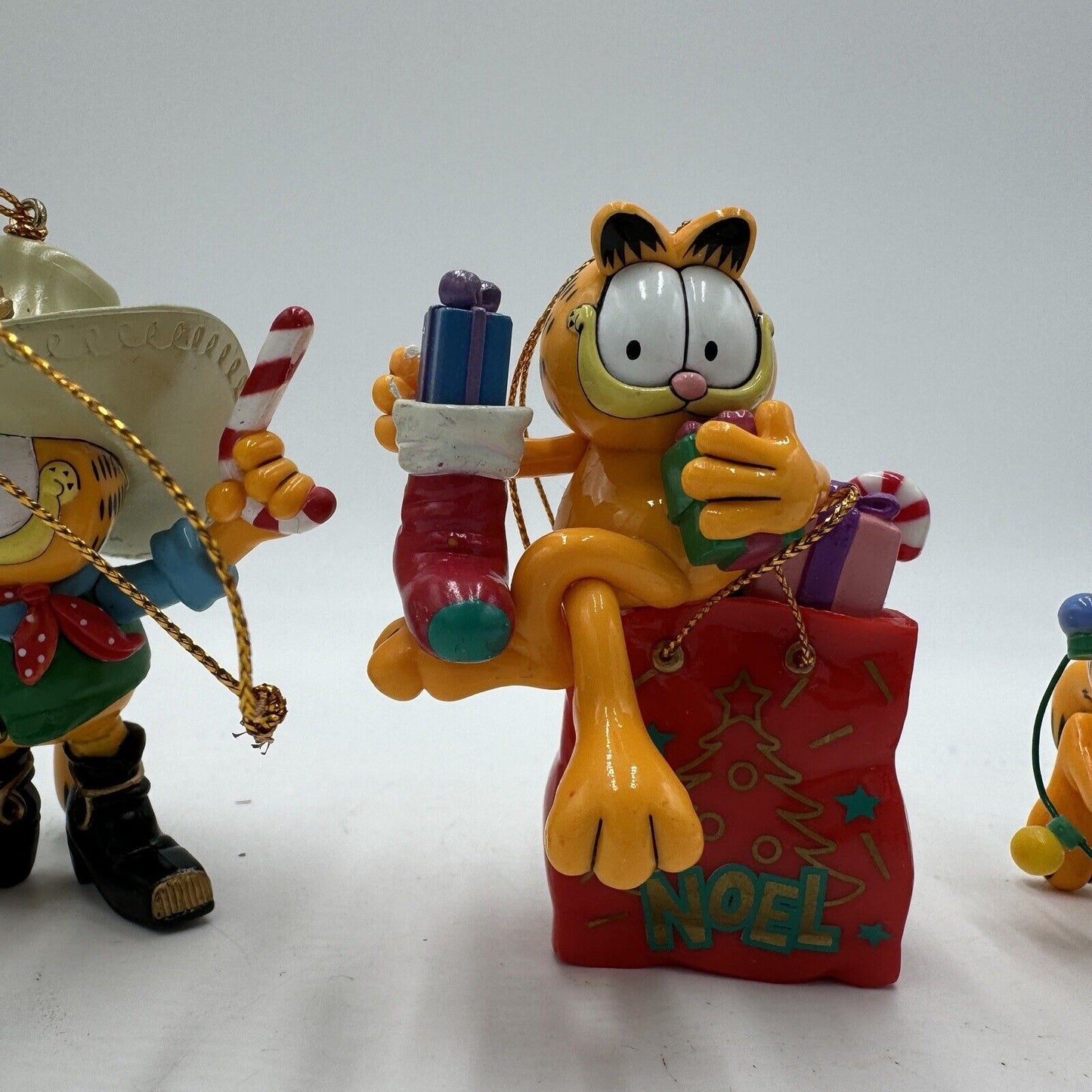 Vintage paws Garfield Christmas Ornaments Figurines 1996 3 Pieces