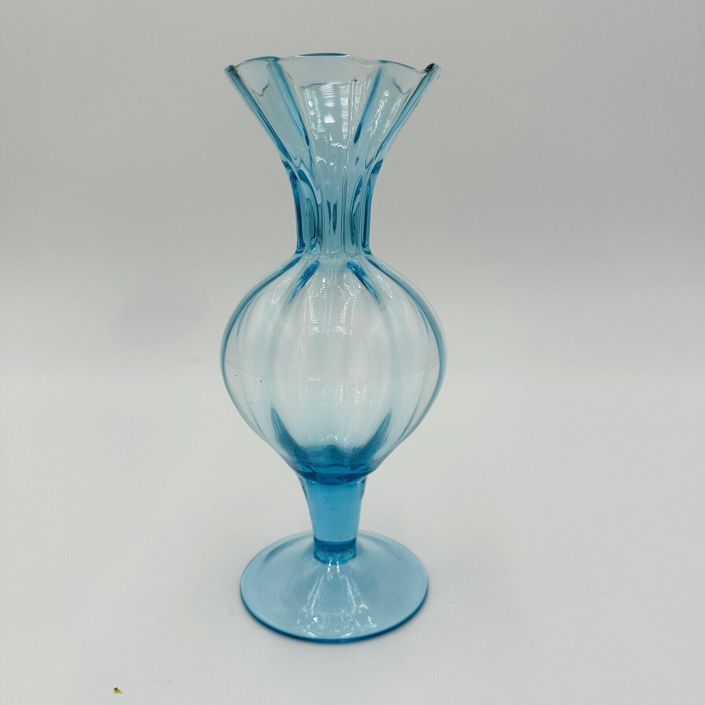Napoleone Martinuzzi Bud Vase in the Manner of Blown Glass Blue Aqua Decor