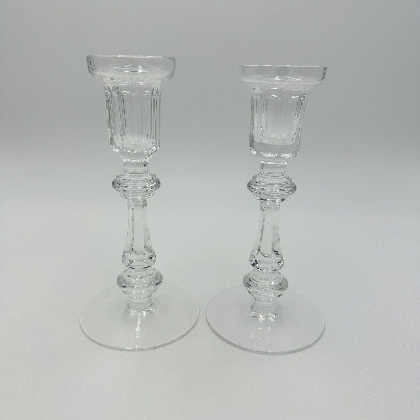 Waterford Crystal Candle Sticks Ireland Cut Glass Vintage Gothic Marking