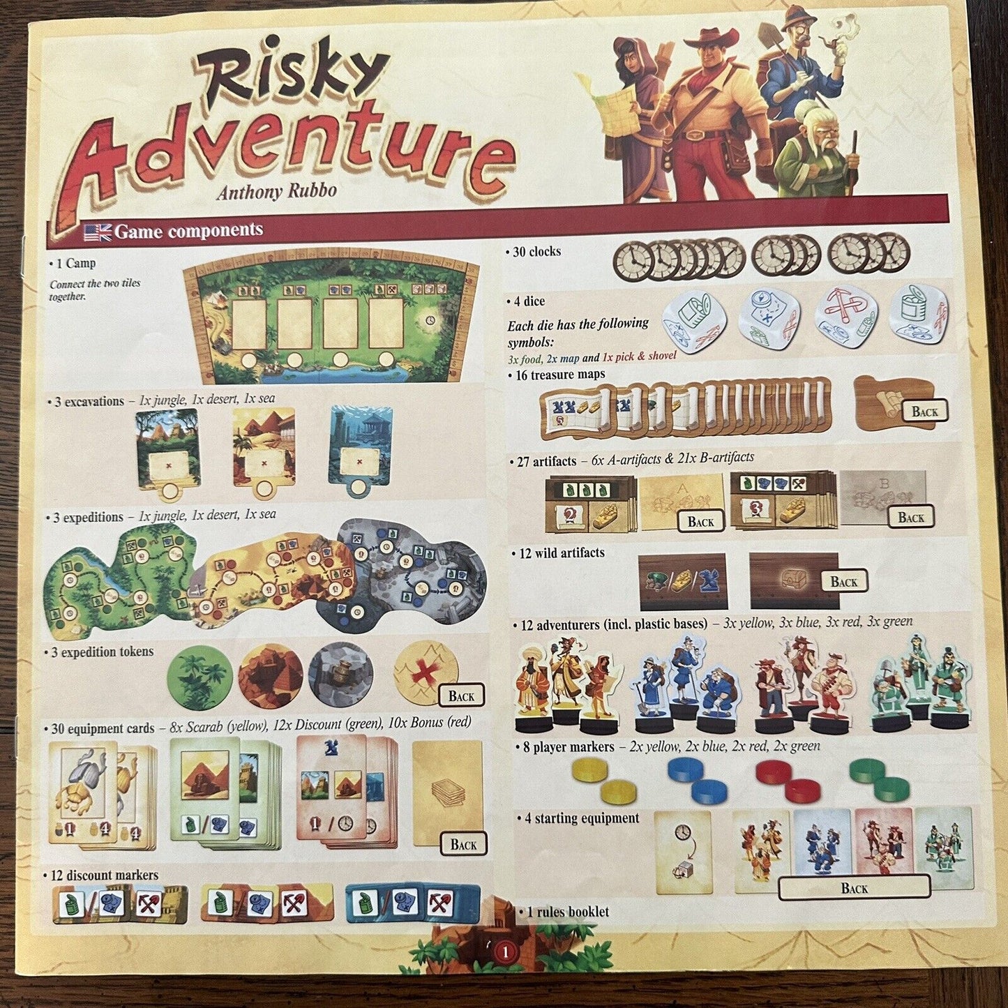 Queen Games Risky Adventure Family Dice Treasure Hunt Dice Board Game Germany