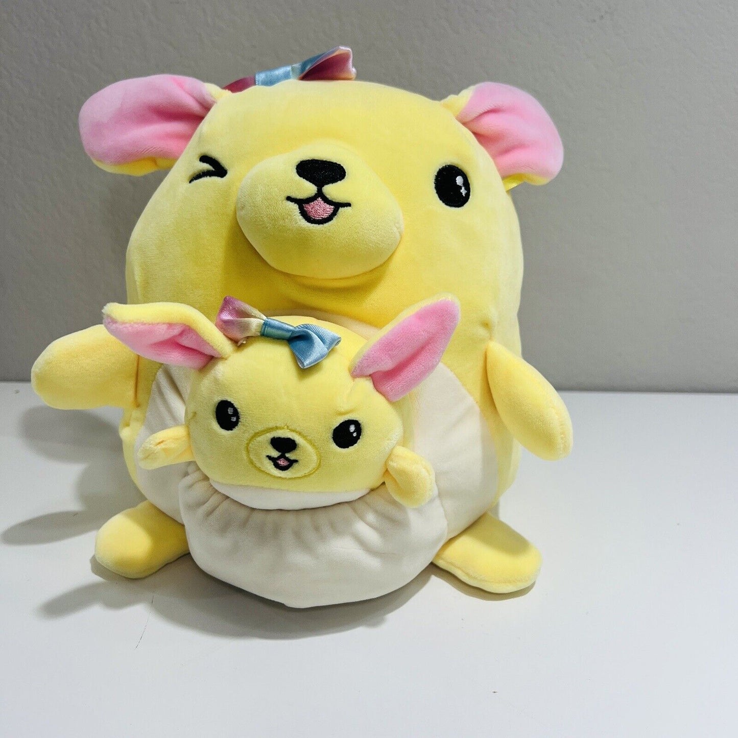 Squishmallow Justice Merry Golden Retriever Dog Baby 2 Plushs 8.5" & 4.5" Kelly