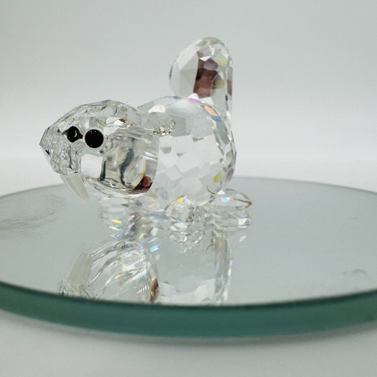 Swarovski Silver Crystal Figurine Baby Beaver  Austria Tail Up