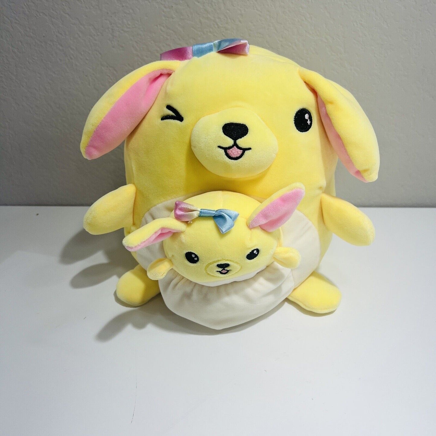 Squishmallow Justice Merry Golden Retriever Dog Baby 2 Plushs 8.5" & 4.5" Kelly
