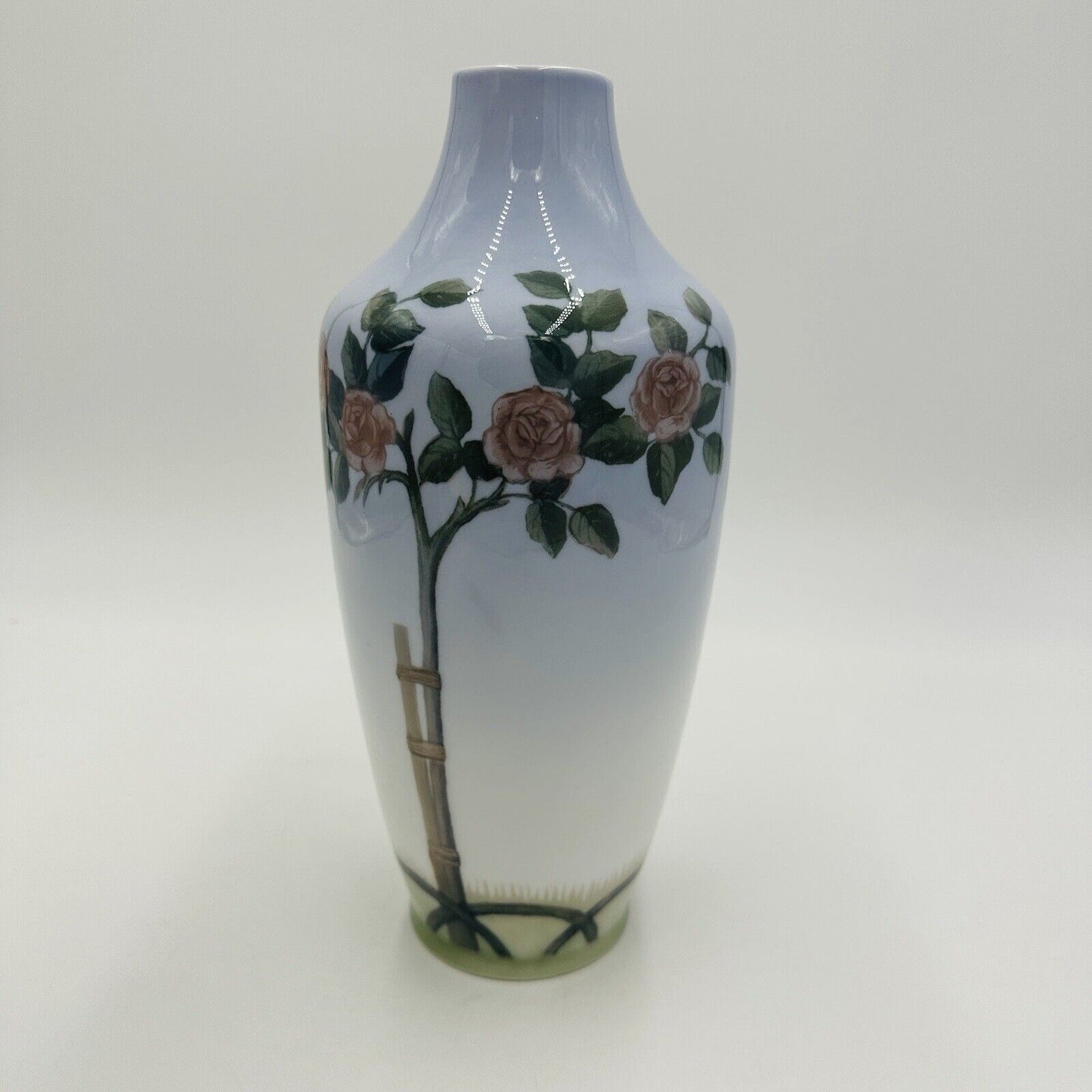 Vintage Royal Copenhagen Porcelain Vase 203/231 roses bush Denmark Art Nouveau