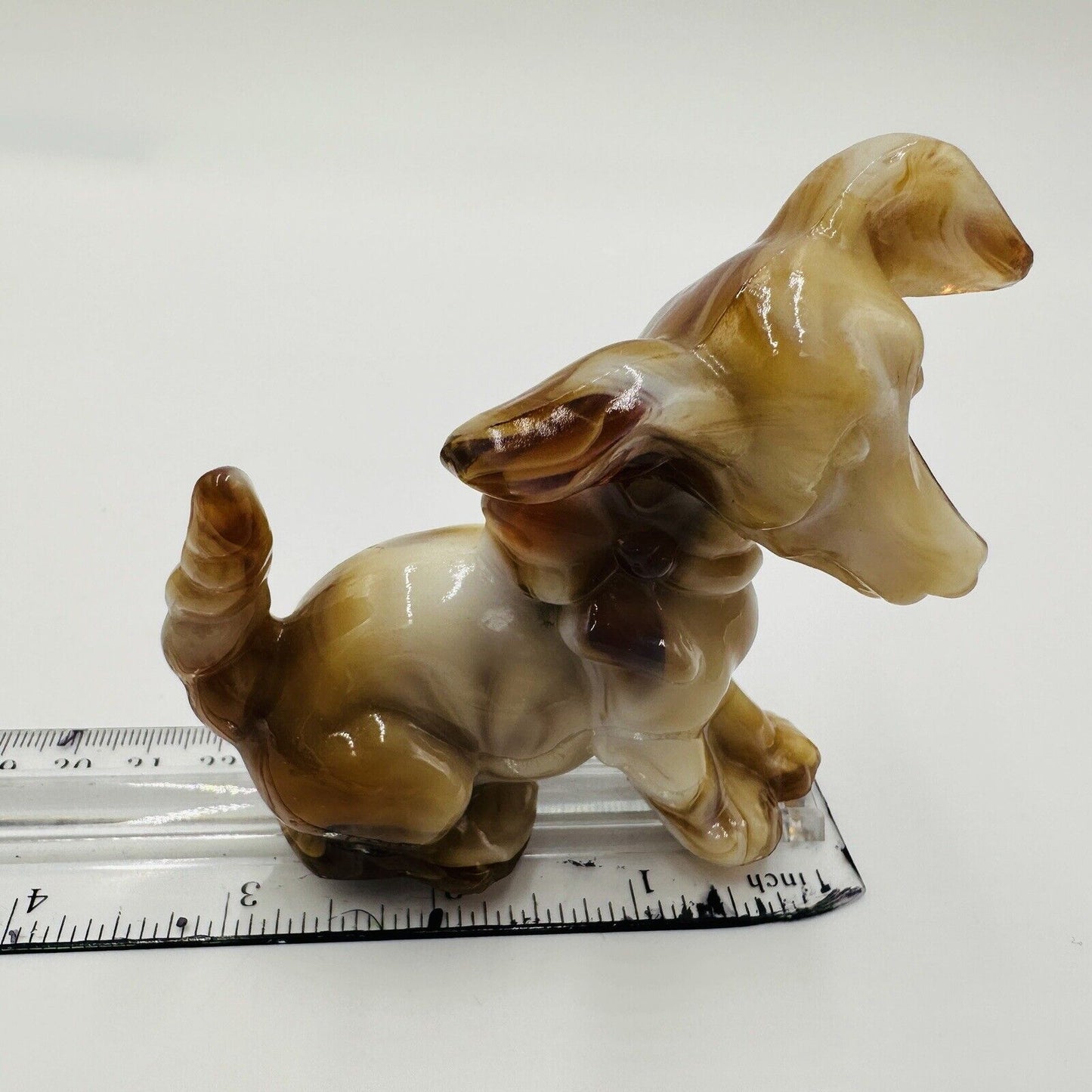 Dog Figurine Caramel Slag End O’day Glass Collection Vintage Imperial Art Glass