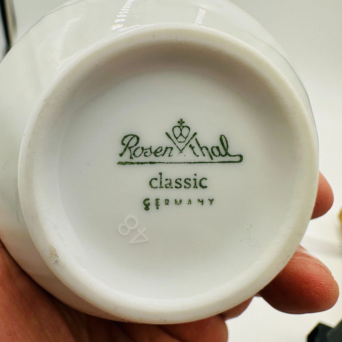 Rosenthal Creamer Porcelain Serveware Germany White Dining Classic Rose