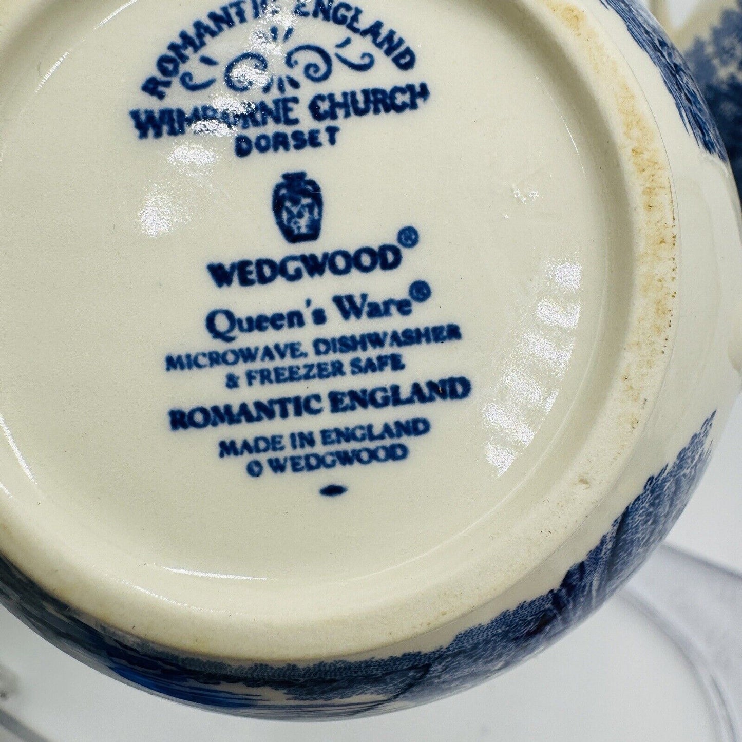 Vintage Wedgwood Romantic England Queen's Ware Set Pitcher & Creamer