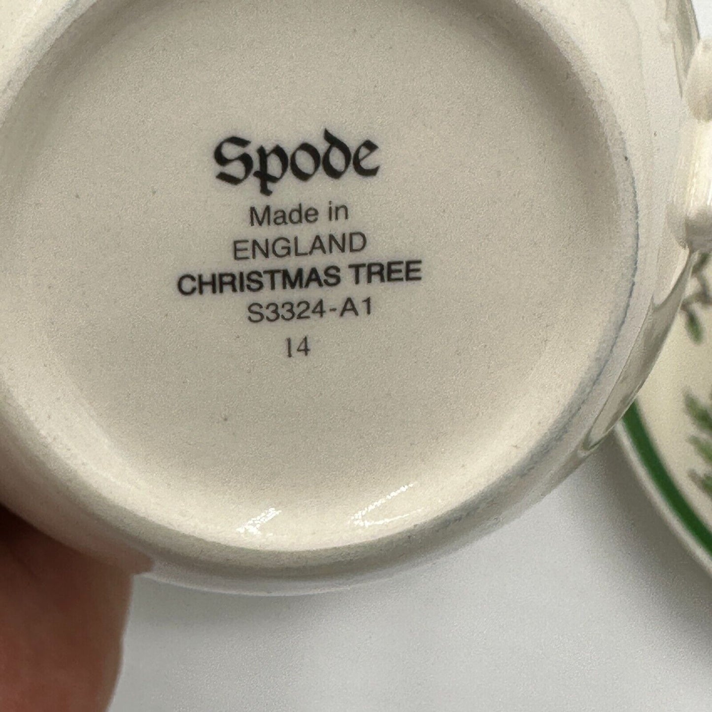 Spode Christmas Tree Cup And Saucer Set 1980s England Mint Vintage