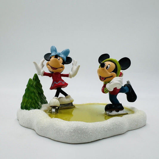 Department 56 Disney Christmas Village Mickey & Minnie Go Skating Figurine