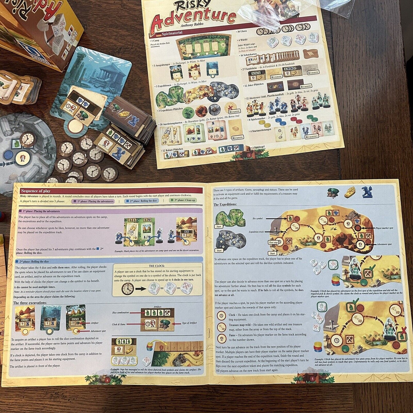 Queen Games Risky Adventure Family Dice Treasure Hunt Dice Board Game Germany