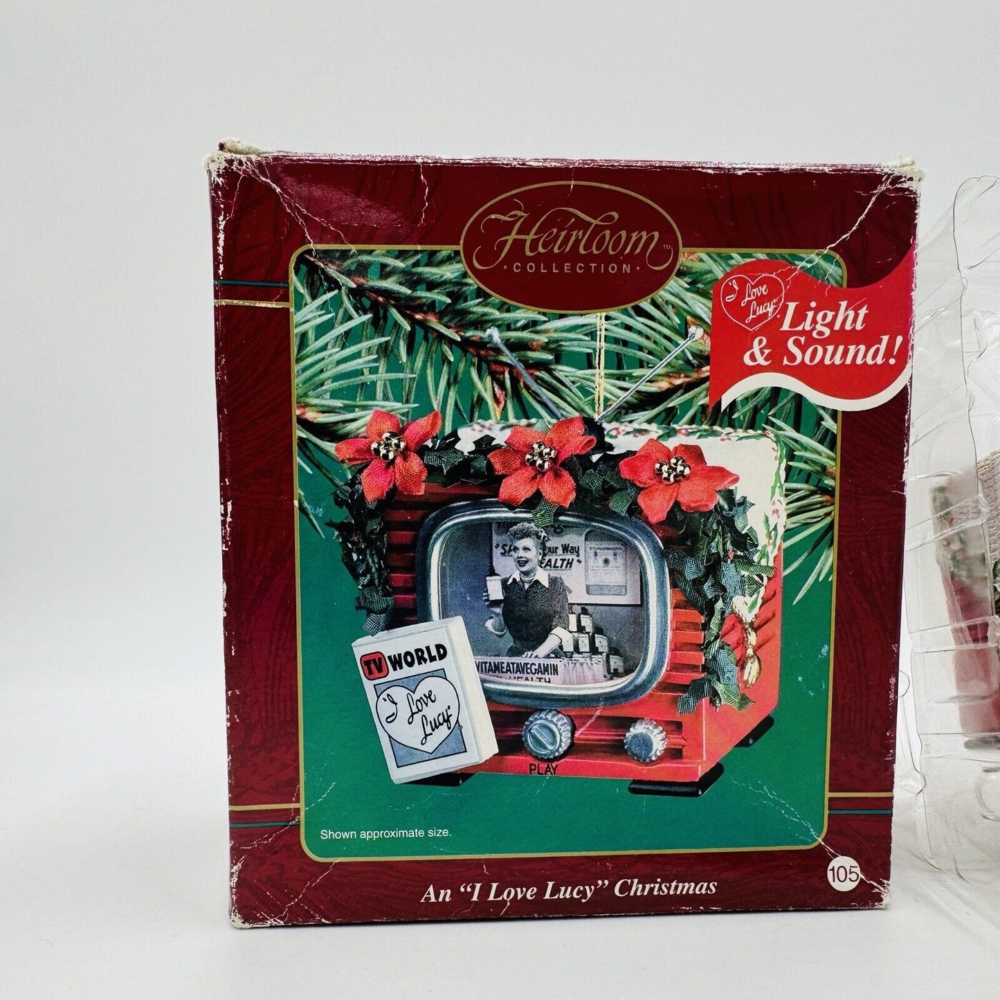 Carlton Cards Heirloom Ornaments Lucy's TV comercial ornament 2002 Light & Sound