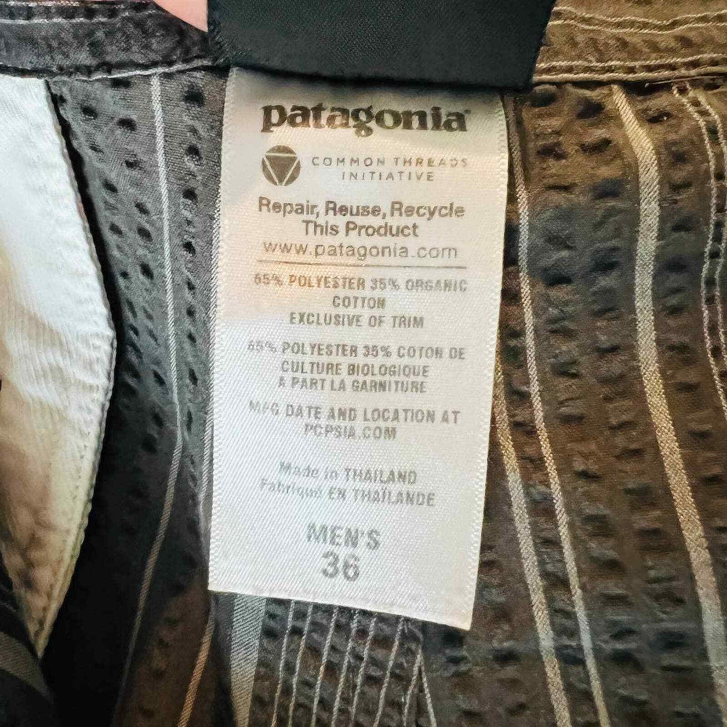 Patagonia Shorts Men's Size 36 Plaid Organic Cotton Clothing Summer