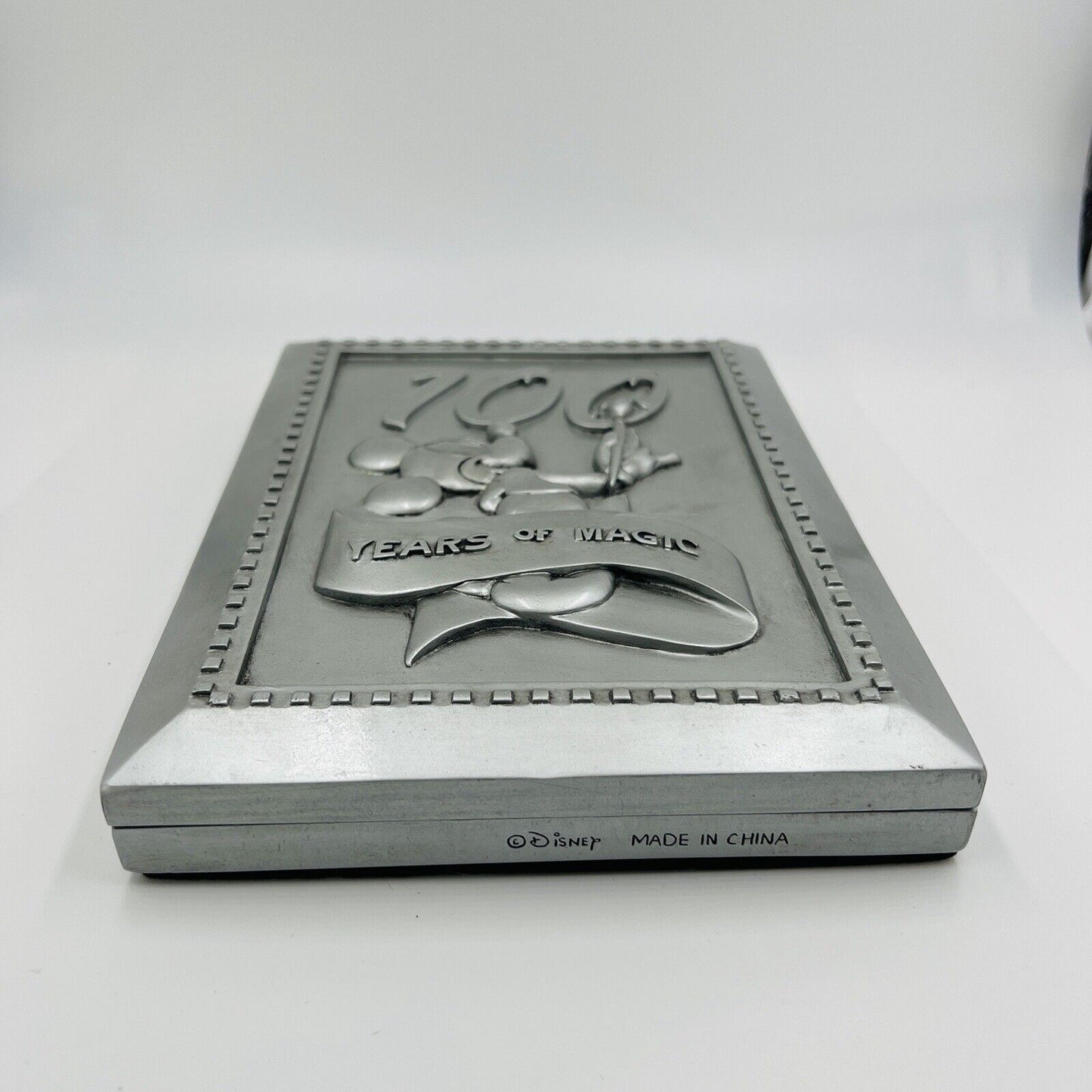Disney Silver Pewter Picture Frame 100 Years of Magic Mickey Case with Pin 4x6