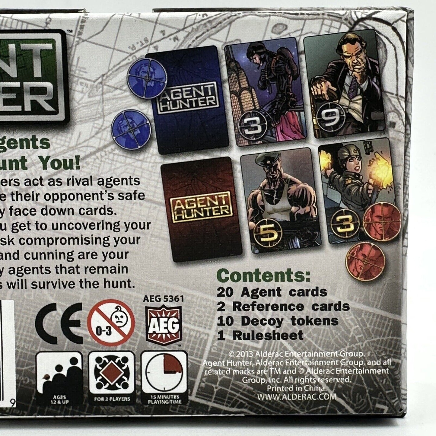 AEG Mike Elliott's Agent Hunter Game of Espionage for 2 Players Cards Fun