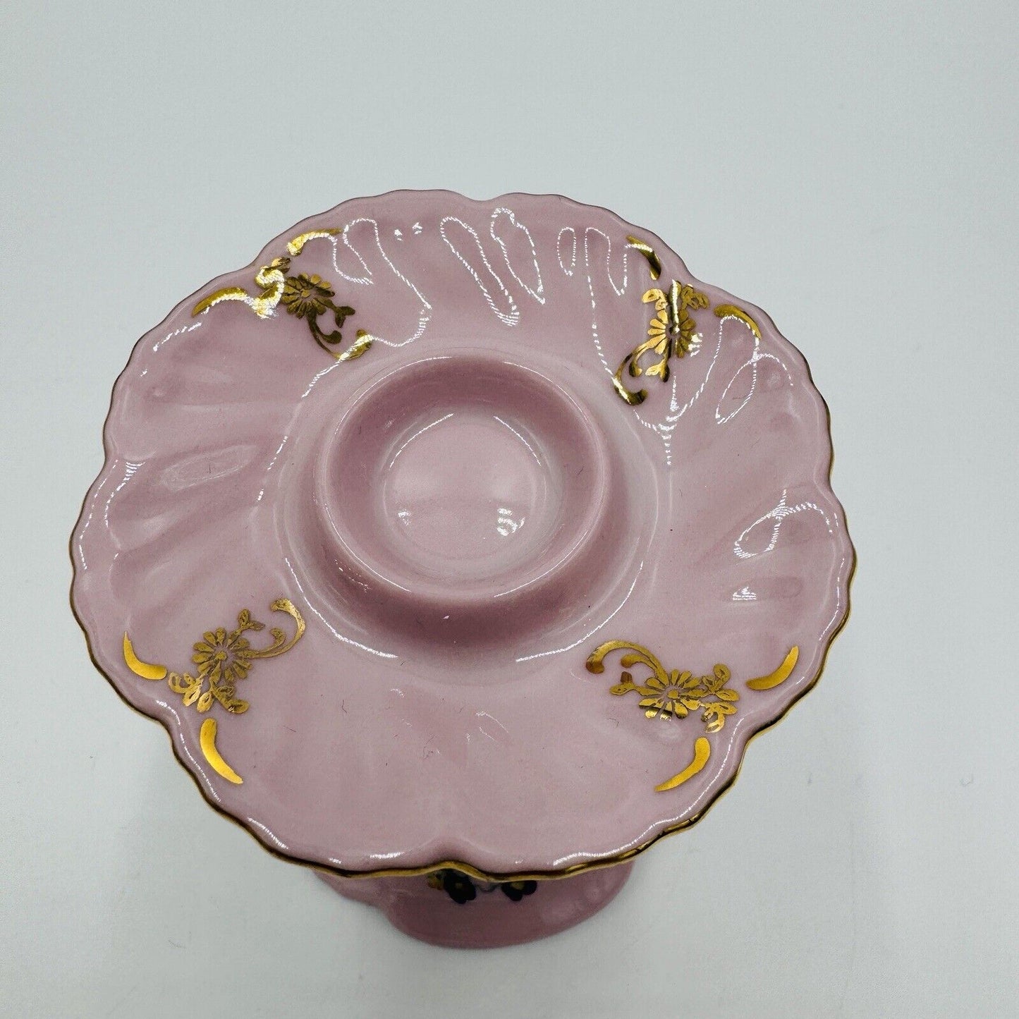 vintage Leander 1946 RGK china of Boheme pink floral candleholder Porcelain