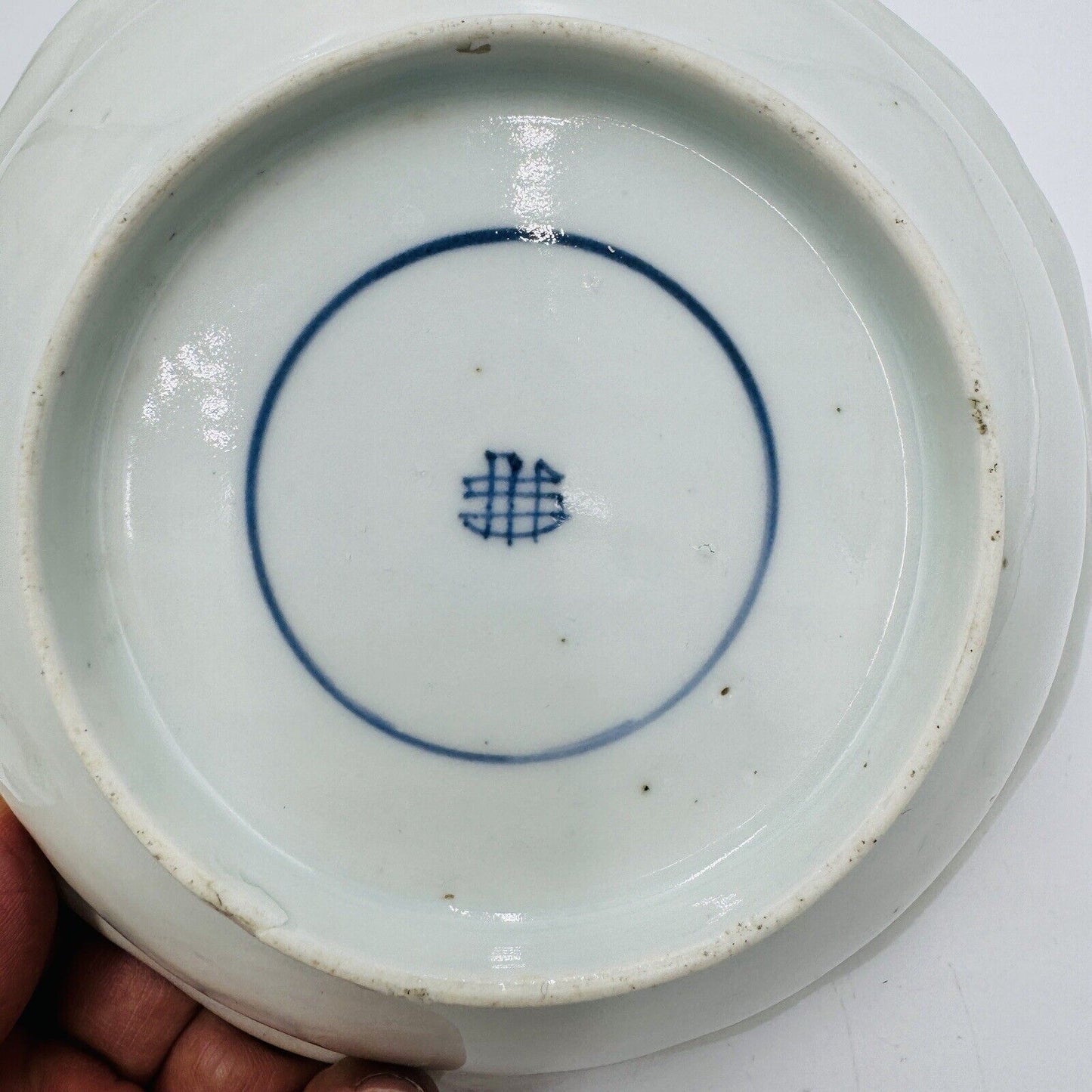 Arita Japanese Porcelain Bowl ca 1700-1730 Kanzan & Jittoku Edo period Whiteblue