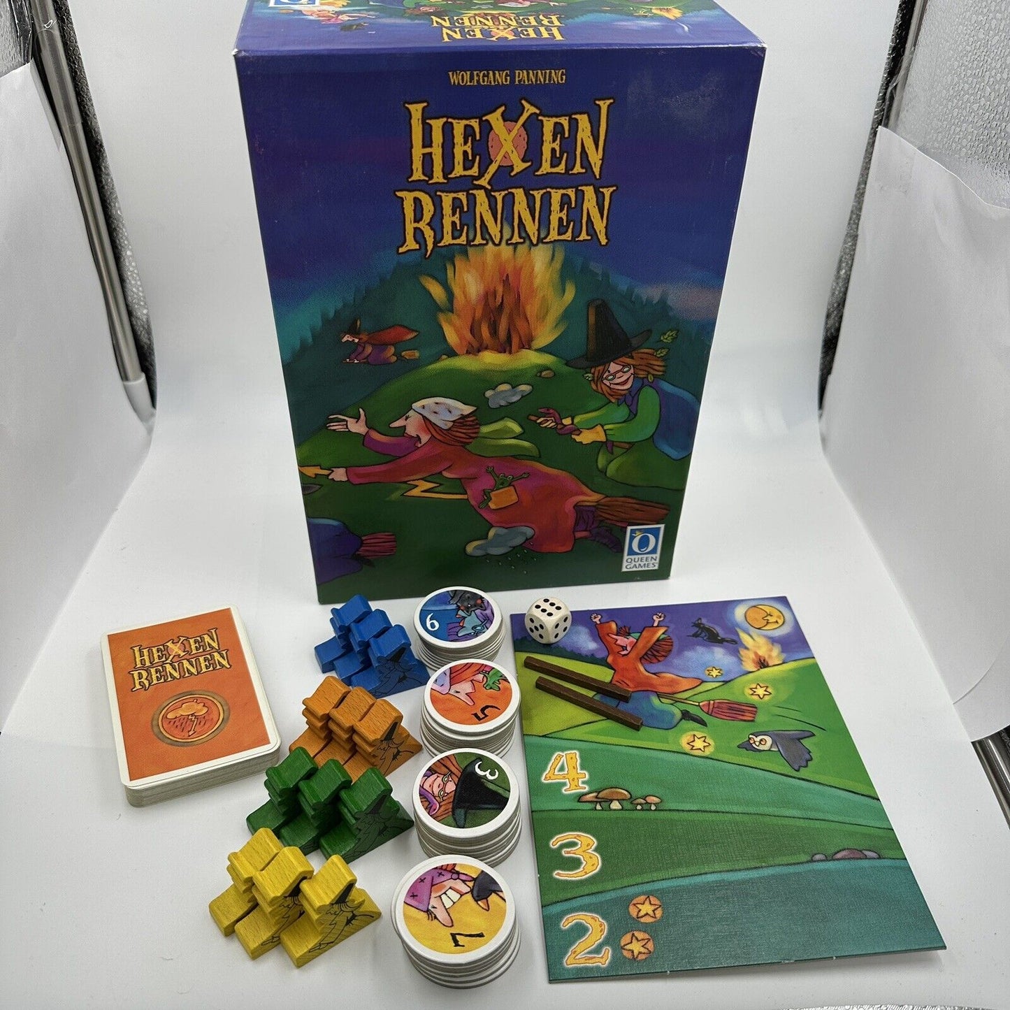 Hexen Rennen Racing Witches Queen Games Board Game Wooden Meeples English Rules