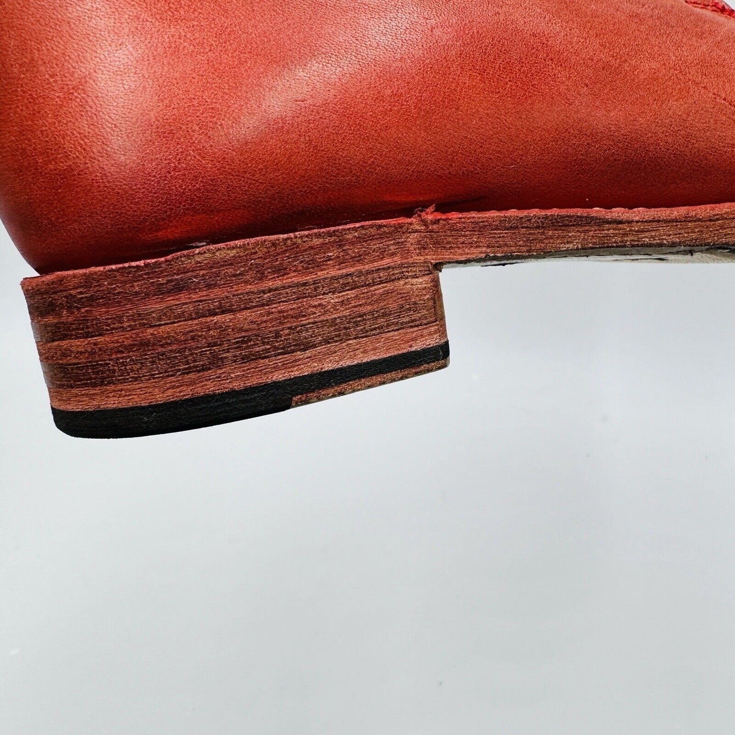 EVARIST BERTRAN EB2 RED CULATA Leather Men Shoes DERBY Spain Handmade S 10.5 US