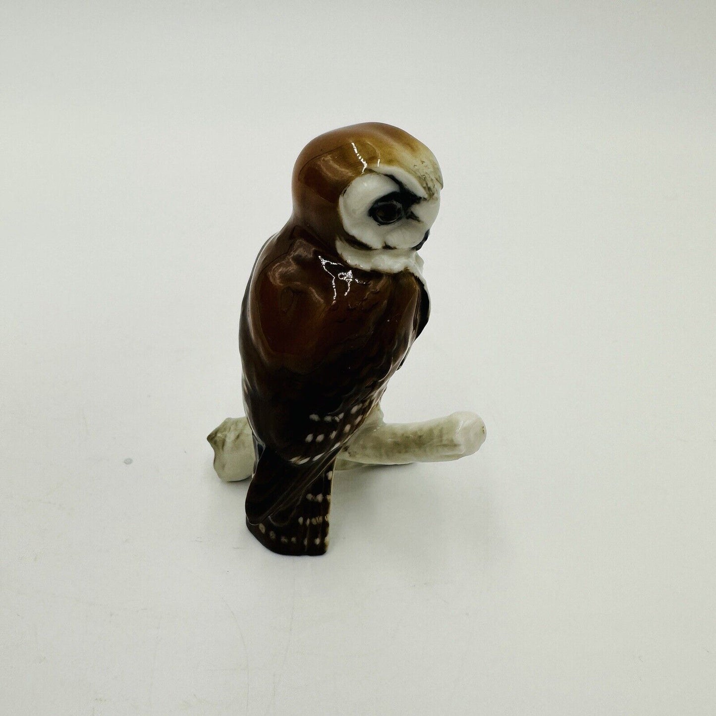 Hutschenreuther Owl Porcelain Figurine Glossy 3" Germany Retired Vintage Decor