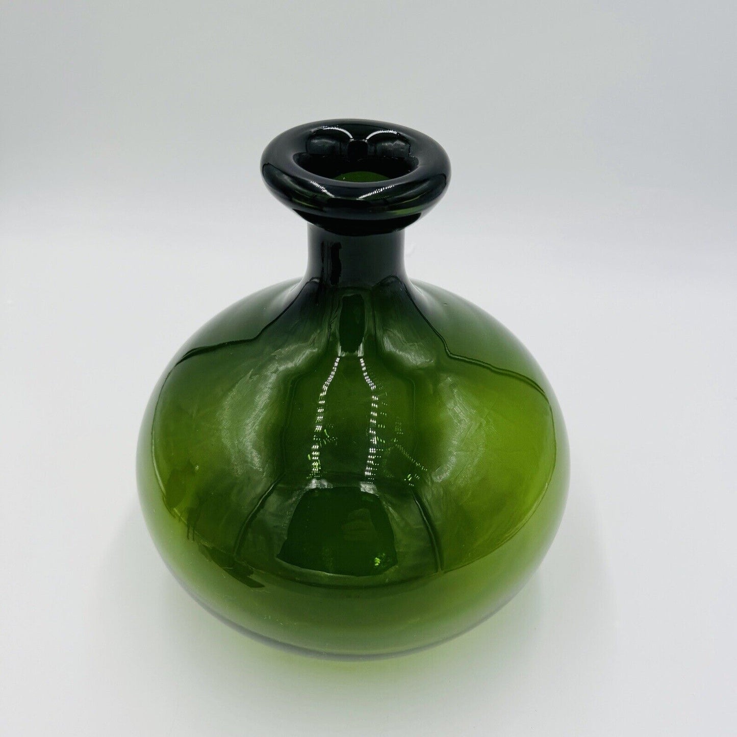 MCM Green Olive Decanter Large Rare Vintage 9.5” Bottle Collection